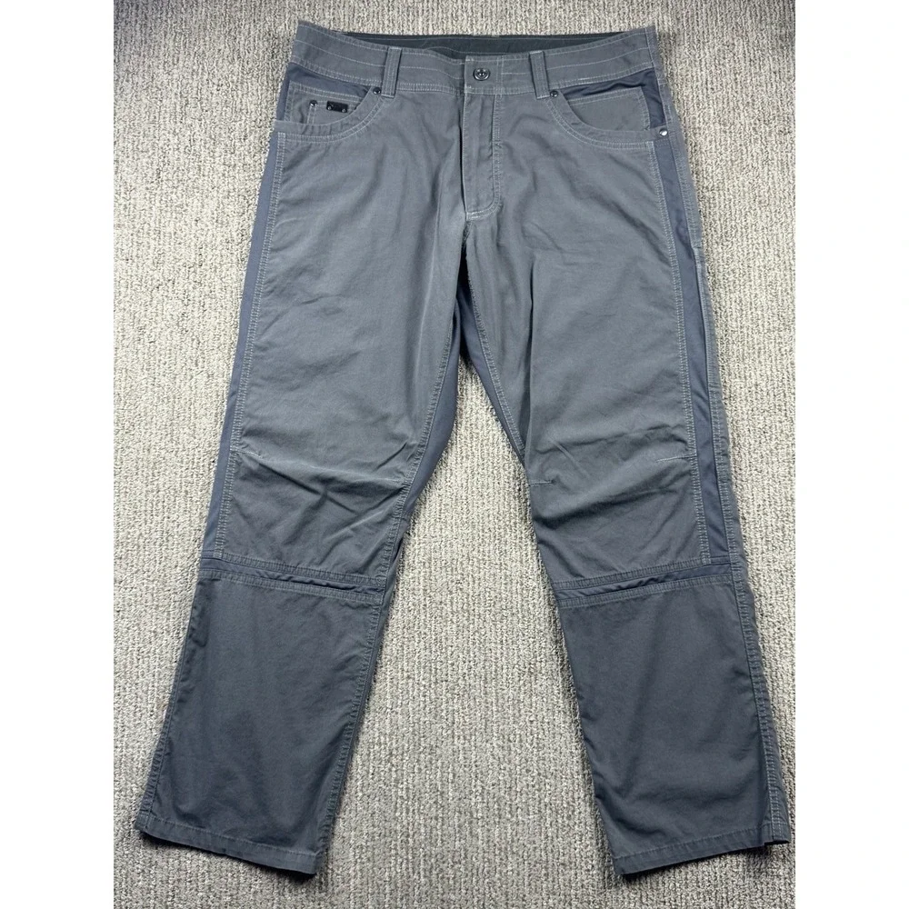 Kuhl Mens 36x30 Radikl Pants Stretch Knit Panels Outdoor Hiking Grey